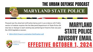 Maryland State Police Advisory Email  New Laws Effective October 1 2024 [upl. by Androw]