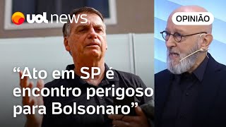 Bolsonaro em SP Interesse dele é ato com biografias limpinhas não com investigado diz Josias [upl. by Enirak518]