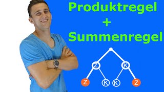 Baumdiagramm  Produktregel amp Summenregel kombiniert  AufgabeLösung  LehrerBros [upl. by Atilrep566]