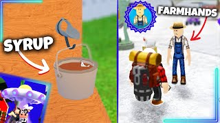 Updates Syrup and FARMHANDS Roblox Welcome to Farmtown 2 [upl. by Metah291]