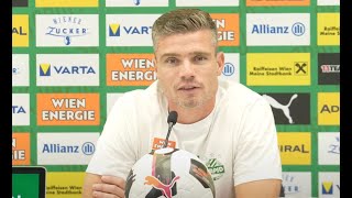 Pressekonferenz mit SK RapidTrainer Robert Klauß nach dem Sieg im 343 Wiener Derby gegen Austria [upl. by Llerrac694]