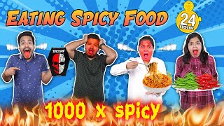 WORLDS MOST SPICY FOOD FOR 24 HOURS CHALLENGE  SPICIEST FOOD CHALLENGE  HUNGRY BIRDS [upl. by Nylzzaj]