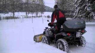 Schnee räumen mit der ARCTIC CAT 700 TRV Cruiser und LUXQUAD [upl. by Cora]