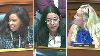 Chaos at US House committee meeting after fake eyelashes comment [upl. by Eyllom]