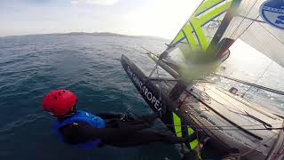 Foiling Nacra f20 FCS  headcam [upl. by Brandon]