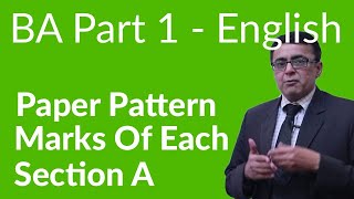 BA English Section A Part 1  BA English Paper Pattern  BA English Part 1 Punjab University [upl. by Ahsemo252]