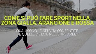 Come si può fare sport nella zona gialla arancione e rossa [upl. by Strenta624]