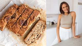 Healthy Vegan Banana Bread  4 main ingredients glutenfree amp oilfree [upl. by Lobiv]