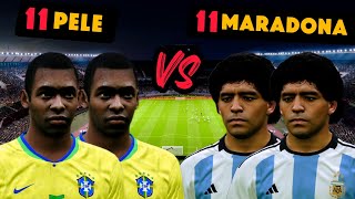 Maradona vs Pele Who is Better eFootball Gameplay [upl. by Ralfston]