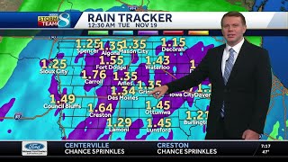 Iowa Weather Calm and cooler today before widespread rain Monday [upl. by Airdnaid]