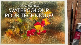 Beginners WATERCOLOR AUTUMN LEAVES PAINTING NEW Loose Watercolour Techniques Tutorial Landscape [upl. by Alpers356]