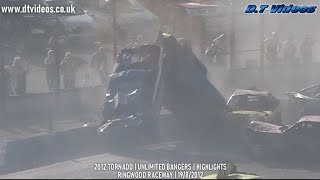 The Tornado 2012  Unlimited Bangers  Ringwood Raceway  19th August  Highlights [upl. by Ynohtna]