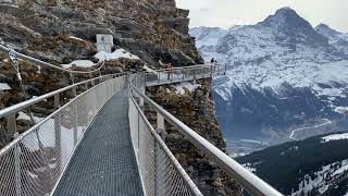 First Cliff Walk Grindelwald view in winter [upl. by Ieluuk]