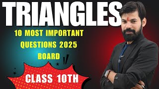 10 Most important questions of Triangles 2025 board  Repeated PYQ Class 10th Maths  THE MARKER [upl. by Bik]