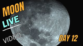 Amazing Moon 12 Days Old live Video تصوير حي للقمر يوم ١٢ [upl. by Tewfik478]