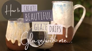 GLAZE LAYERING  Glazing pottery for beginners  Beautiful GLAZE DRIPS using Mayco Glazes SD 480p [upl. by Lamar]