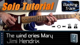 The wind cries Mary Solo Jimi Hendrix  Guitar Lesson  How to play  TABS [upl. by Ellemaj]