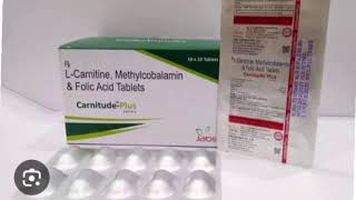 Carnitude Plus Tablets LCarnitine Methylcobalamin amp Folic Acid Tablets [upl. by Anegal]