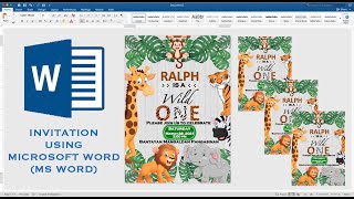 How to make invitation in Microsoft Word MS Word  Safari Theme [upl. by Goodson]