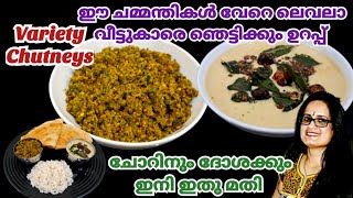 ചോറിനും ദോശക്കും ഈ ചമ്മന്തികൾ മാത്രം മതി Chammanthi Recipe Malayalam Variety Chutney for Dosa [upl. by Neuburger]