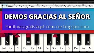 Demos Gracias al Señor  Piano Tutorial Synthesia  Partitura [upl. by Aihsenek]