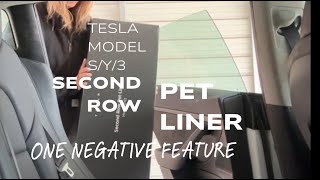 HOW TO INSTALL TESLA SECOND ROW PET LINER  ONE NEGATIVE FEATURE [upl. by Notsnhoj508]