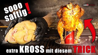 Brathähnchen vom Gasgrill  mit Trick für extra krosse Haut [upl. by Mlawsky]