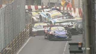 FIA GT World Cup 2017 Qualification Race Macau Grand Prix Start  Huge Pile Up [upl. by Harleigh]