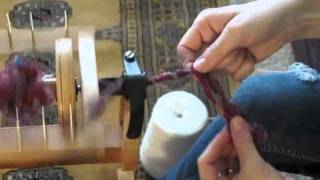 How to core spin silk waste yarn on a spinning wheel [upl. by Kho]