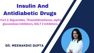 Insulin amp oral Antidiabetic Drug Biguanides Thiazolidindiones derivatives amp SGLT 2 inhibitors [upl. by Showker]