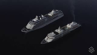 Antarctica cruise ships Silver Whisper and Silver Cloud meet in Wilhelmina Bay [upl. by Jeb231]