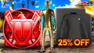 I HIT VETERAN 3 FIRST IN THE WORLD ON NBA2K25 AND UNLOCKED NEW GOLD SKIN AND MORE [upl. by Lynad]