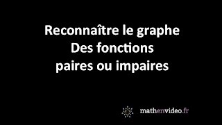 Reconnaître les graphes des fonctions paires ou impaires [upl. by Suhcnip]