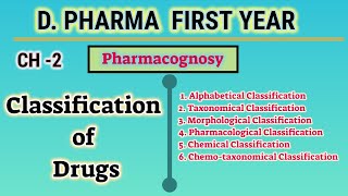 Classificaion of drug  Ch2  Pharmacognosy  DPharm first year [upl. by Gaivn]