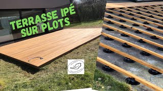 comment faire une terrasse en bois sur plots réglables [upl. by Zirkle]