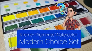 Kremer Pigments Modern Choice Set  Unboxing  Watercolor Swatching  Watercolor Painting [upl. by Esbenshade]