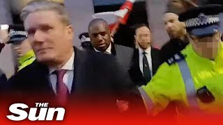 Sir Keir Starmer MOBBED by protestors screaming traitor outside parliament [upl. by Shayla382]