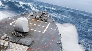 Life Aboard Massive US Navy Ships Battling Waves at Sea [upl. by Rosella]