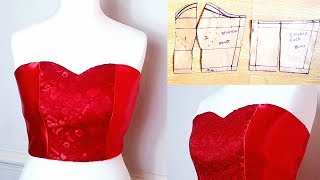 Tube top  Strapless top  Pattern Drafting  Cutting and Sewing Tube top pattern and sewing [upl. by Aneris]