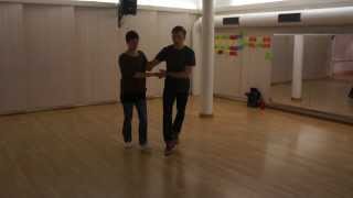 Beginner Lindy Hop  Happy Steps Frankie Cha Cha Step w Swivels  DowntownSwing [upl. by Nadya]