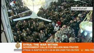 Syrians blast Assads call to prayer as a political stunt [upl. by Aerdnek]