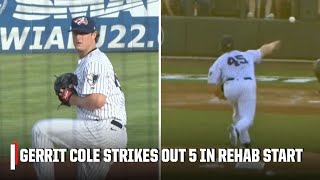 Gerrit Cole punches out 5 batters in first rehab start 💪  ESPN MLB [upl. by Keslie]