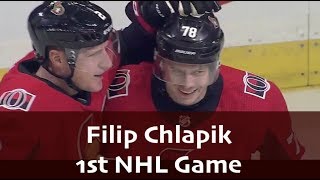 Filip Chlapik 1st NHL Game Highlights [upl. by Rech]