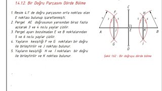 Teknik Resim Ders 22  Bir doğru parçasını dörde bölme [upl. by Lukey]