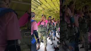 Breast Cancer Awareness Jump lead by female Jumpmaster [upl. by Sapienza513]