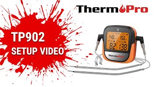 ThermoPro TP902 Bluetooth Meat Thermometer Setup Video [upl. by Oinolopa]