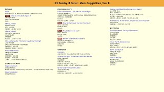 3rd Sunday of Easter Music Suggestions Year B [upl. by Ellenig]