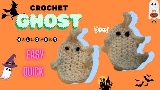 Crochet ghost appliqué tutorial 👻🫶 are you all set for Halloween 🎃 😁 [upl. by Kotta]