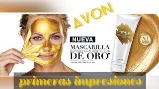 Mascarilla facial con ORO ANEW ultimate AVON [upl. by Charmane]