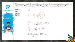 ❗Lee el primer comentario❗Ejercicio de Ecuaciones lineales 💪 Mario gasta 14 de su sueldo [upl. by Lorola]